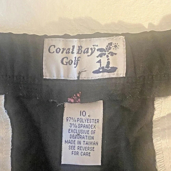 Coral Bay Embroidered Golf Shorts Black Women's Size 10 - Picture 5 of 7